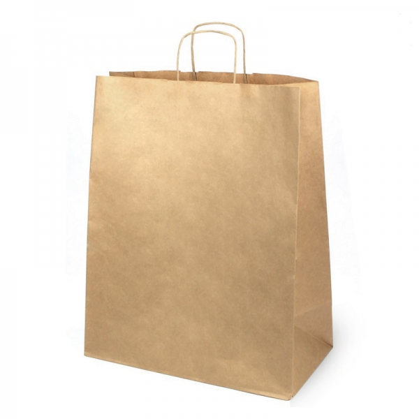 Пакет крафт 180*80*230 мм крученые ручки, 90 гр/м2