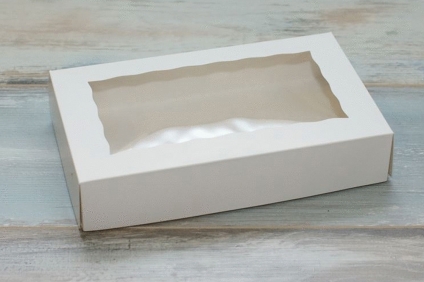 Коробка для эклера с окном 240*140*50 белая