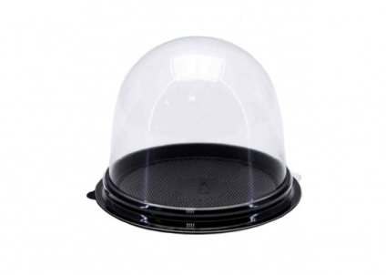 Контейнер под пирожное, черное дно, прозрачная крышка, ПЭТ, 780/65